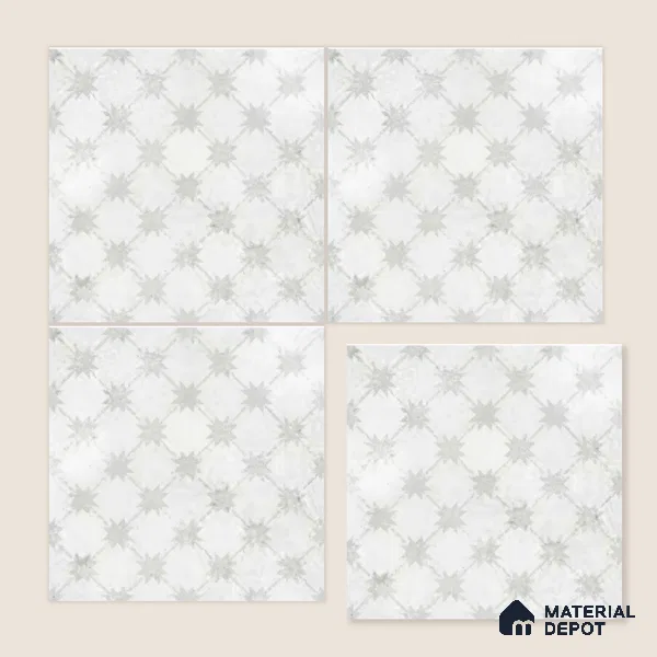 Moroccan Floor Tile TL 12144 20284 Mist Empire 1 ft x 1 ft Matte Finish Vitrified Tile - 9 mm | Suitable For Bathroom, Balcony, Kitchen