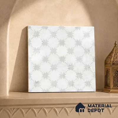 Moroccan Floor Tile TL 12144 20284 Mist Empire 1 ft x 1 ft Matte Finish Vitrified Tile - 9 mm | Suitable For Bathroom, Balcony, Kitchen