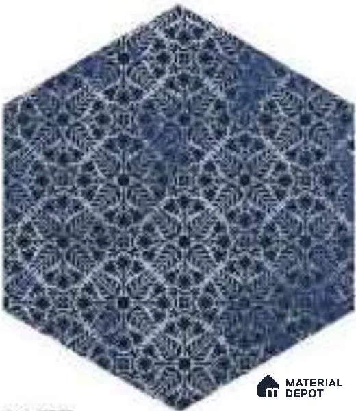 Hexagonal Tiles Floor Tile TL 12146 C 90133 Emerald Blue 10 inc x 8.5 inc Carving Matte Finish Vitrified Tile - 9 mm