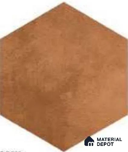 Hexagonal Tiles Floor Tile TL 12147 C 90111 Cotto Brown 10 inc x 8.5 inc Matte Finish  Vitrified Tile - 9 mm