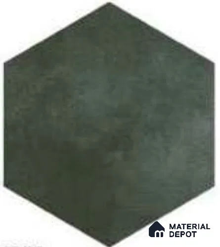 Hexagonal Tiles Floor Tile TL 12147 H 90113 Cotto Green 10 inc x 8.5 inc Matte Finish  Vitrified Tile - 9 mm