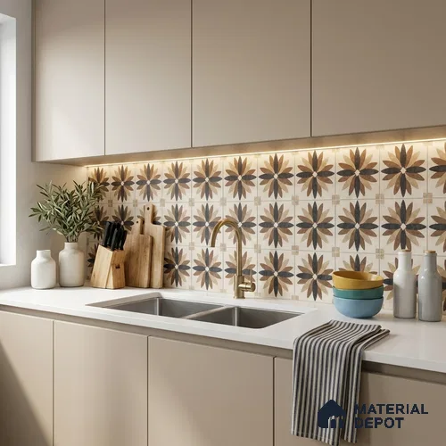 Moroccans Floor & Wall Tile TL 12151 D SP 80014 Urban Apopka 8 inc x 8 inc Matte Finish Vitrified Tile - 9 mm