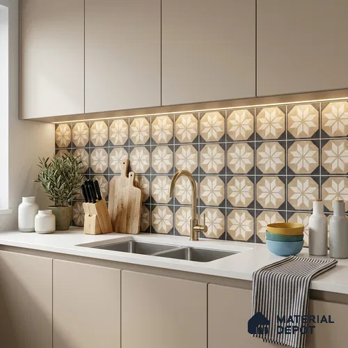 Moroccans Floor & Wall Tile TL 12151 I SP 80015 Urban Marianna 8 inc x 8 inc Matte Finish Vitrified Tile - 9 mm