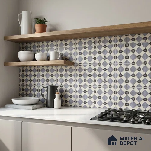 Moroccans Floor & Wall Tile TL 12151 J SP 80017 Urban Clearwater 8 inc x 8 inc Matte Finish  Vitrified Tile - 9 mm