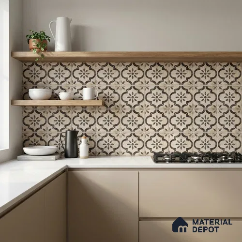 Moroccans Floor & Wall Tile TL 12153 B SP 80061 Vintage Mesina Gris 8 inc x 8 inc Matte Finish Vitrified Tile - 9 mm
