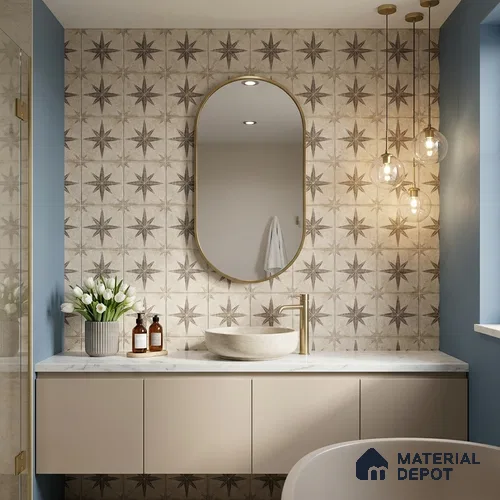 Moroccans Floor & Wall Tile TL 12153 C SP 80071 Vintage Jewel Gris 8 inc x 8 inc Matte Finish  Vitrified Tile - 9 mm