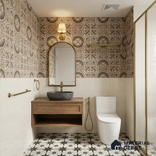 Moroccans Floor & Wall Tile TL 12153 E SP 80091 Vintage Elora Gris 8 inc x 8 inc Matte Finish  Vitrified Tile - 9 mm