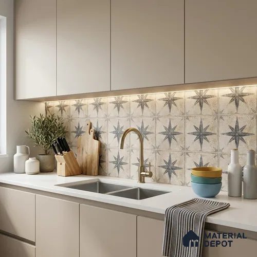 Moroccans Floor & Wall Tile TL 12153 H SP 80072 Vintage Jewel Azul 8 inc x 8 inc Matte Finish  Vitrified Tile - 9 mm