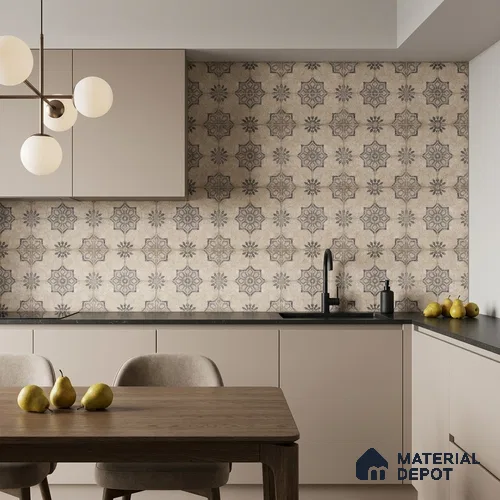 Moroccans Floor & Wall Tile TL 12153 I SP 80082 Vintage Orion Azul 8 inc x 8 inc Matte Finish Vitrified Tile - 9 mm