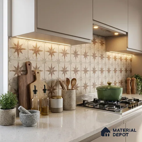 Moroccans Floor & Wall Tile TL 12153 M SP 80073 Vintage Jewel Caffe 8 inc x 8 inc Matte Finish  Vitrified Tile - 9 mm