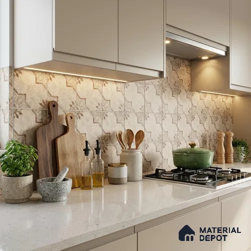 Moroccans Floor & Wall Tile TL 12153 N SP 80083 Vintage Orion Caffe 8 inc x 8 inc Matte Finish Vitrified Tile - 9 mm