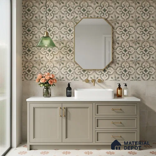 Moroccans Floor & Wall Tile TL 12153 P SP 80054 Vintage Octavia Foresta 8 inc x 8 inc Matte Finish Vitrified Tile - 9 mm
