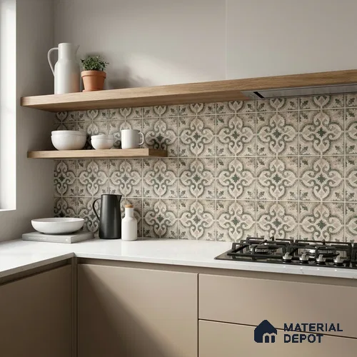 Moroccans Floor & Wall Tile TL 12153 P SP 80054 Vintage Octavia Foresta 8 inc x 8 inc Matte Finish  Vitrified Tile - 9 mm