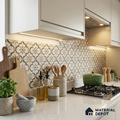 Moroccans Floor & Wall Tile TL 12153 Q SP 80064 Vintage Mesina Foresta 8 inc x 8 inc Matte Finish  Vitrified Tile - 9 mm
