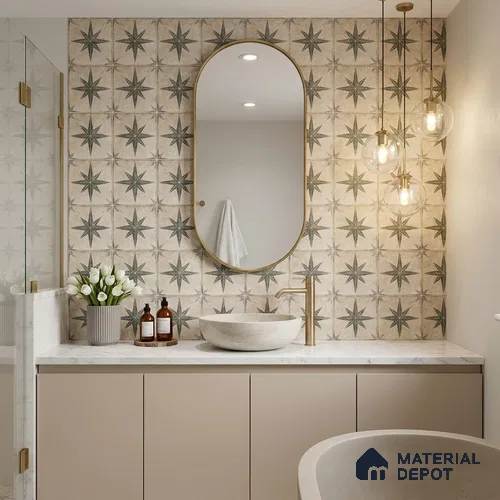 Moroccans Floor & Wall Tile TL 12153 R SP 80074 Vintage Jewel Foresta 8 inc x 8 inc Matte Finish Vitrified Tile - 9 mm