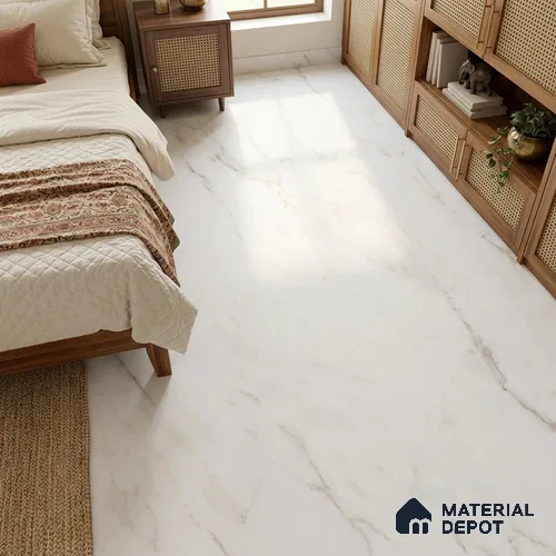 Marbles & Stones Floor Tile TL 12168 Calacatta Florence Endless 6 ft x 4 ft Matte Finish Vitrified Tile - 9 mm