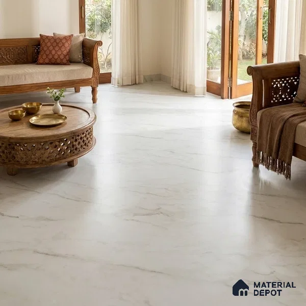 Marbles & Stones Floor Tile TL 12168 Calacatta Florence Endless 6 ft x 4 ft Matte Finish Vitrified Tile - 9 mm