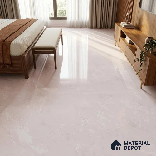 Marbles & Stones Floor Tile TL 12169 B Oriental Blanco Endless 6 ft x 4 ft Glossy Finish Vitrified Tile - 9 mm