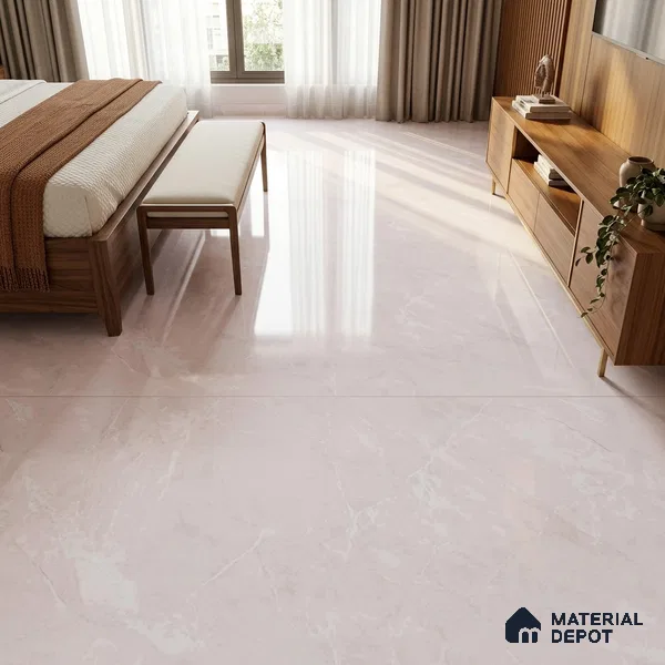 Marbles & Stones Floor Tile TL 12169 B Oriental Blanco Endless 6 ft x 4 ft Glossy Finish Vitrified Tile - 9 mm