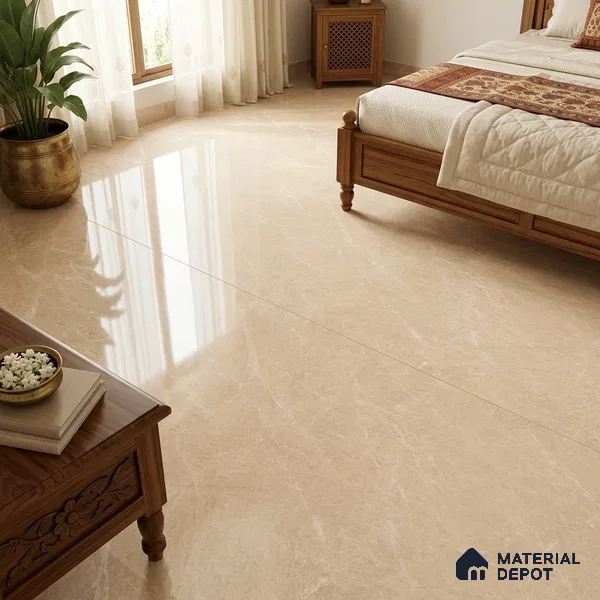 Marbles & Stones Floor Tile TL 12171 B Provenza Beige Endless 6 ft x 4 ft Glossy Finish Vitrified Tile - 9 mm