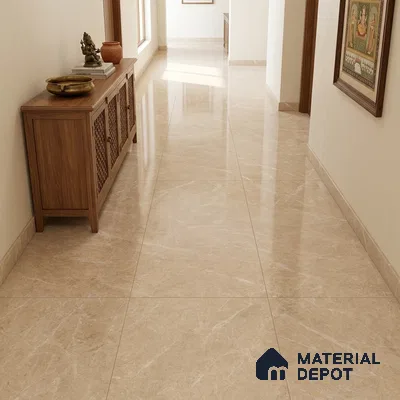 Marbles & Stones Floor Tile TL 12171 B Provenza Beige Endless 6 ft x 4 ft Glossy Finish  Vitrified Tile - 9 mm