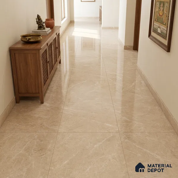 Marbles & Stones Floor Tile TL 12171 B Provenza Beige Endless 6 ft x 4 ft Glossy Finish Vitrified Tile - 9 mm