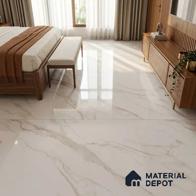 Marbles & Stones Floor Tile TL 12173 Raykar Gold 6 ft x 4 ft Glossy Finish  Vitrified Tile - 9 mm