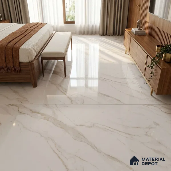 Marbles & Stones Floor Tile TL 12173 Raykar Gold 6 ft x 4 ft Glossy Finish Vitrified Tile - 9 mm