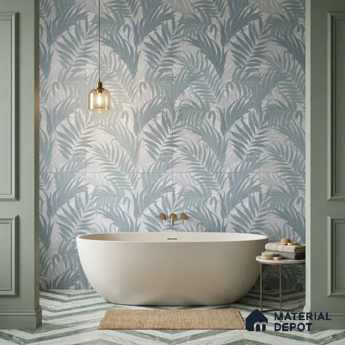 Tropical Wall Tile TL 12175 B Ontario Grey Decor 02 Endless 4 ft x 2 ft Glue Matte Finish Vitrified Tile - 9 mm | Suitable for Bathroom, Accent/Feature Wall, Dining Area