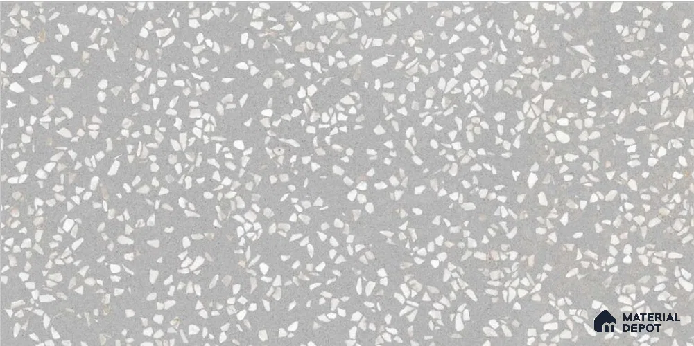 Terrazzo Floor & Wall Tile TL 12176 D Royal Terra Grey 4 ft x 2 ft Glue Matte Finish Vitrified Tile - 9 mm