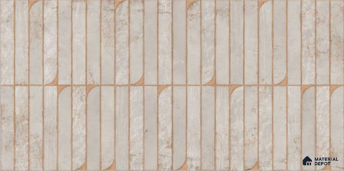 Punch Textures Wall Tile TL 12185 D Vistara Grey Decor 4 ft x 2 ft Punch Finish Vitrified Tile - 9 mm