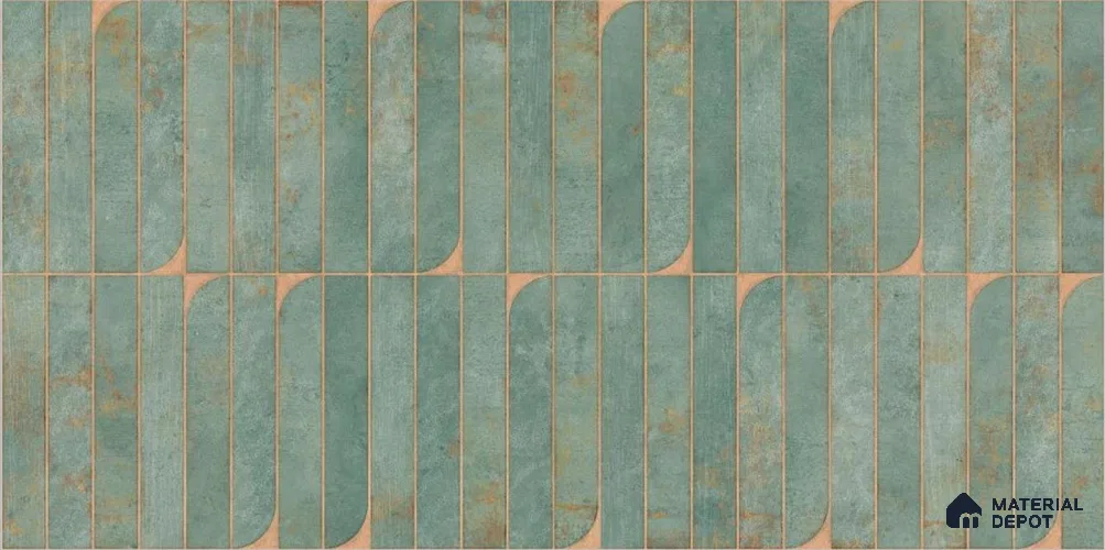 Punch Textures Wall Tile TL 12185 H Vistara Green Decor 4 ft x 2 ft Punch Finish Vitrified Tile - 9 mm