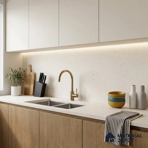 Terrazzo Large Format Slab TL 12216 Pallazio Pearl 8 ft x 2.62 ft White Full Body Matte Finish - 15 mm | Suitable for Counter Top, Table Top & Window Frame