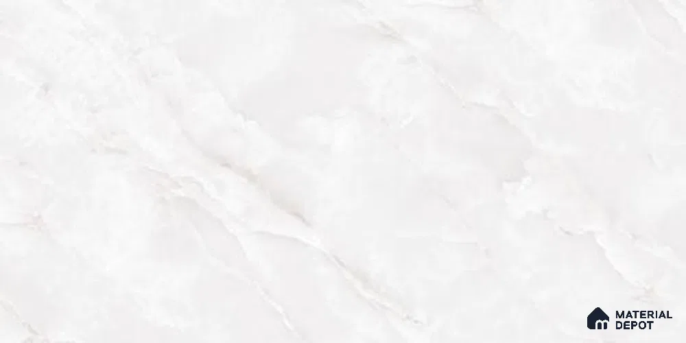 Marble Wall & Floor Tile TL 12298 White 4 ft x 2 ft Glossy Finish Vitrified Tile - 9 mm | 3 Random Designs | Suitable For Living Room, Bedroom, Dining