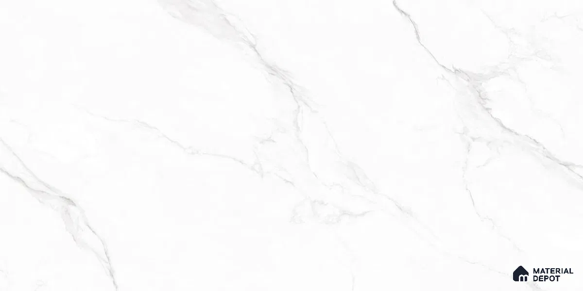 Marble Wall & Floor Tile TL 12301 White 4 ft x 2 ft Matte Finish Vitrified Tile - 9 mm | 4 Random Designs | Suitable For Living Room, Bedroom, Kitchen