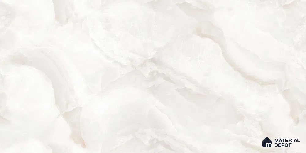 Marble Endless Wall & Floor Tile TL 12306 Ivory 4 ft x 2 ft Carving Glossy Finish Vitrified Tile - 9 mm | 3 Random Designs | Suitable For Living Room, Bedroom, Dining