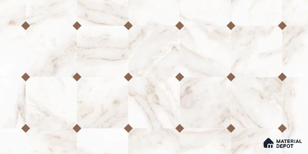 Highlighter Endless Wall & Floor Tile TL 12307 Cream 4 ft x 2 ft Carving Glossy Finish Vitrified Tile - 9 mm | 3 Random Designs | Suitable for Living Room, Dining, Feature / Accent Walls