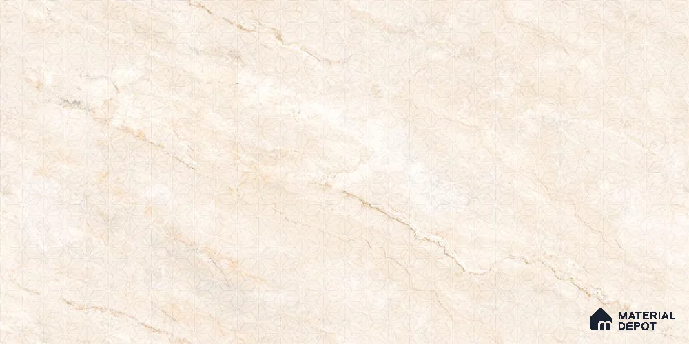 Marble & Highlighter Endless Decor Wall Tile TL 12308 B Beige 4 ft x 2 ft Glossy Finish Vitrified Tile - 9 mm | 4 Random Designs | Suitable for Living Room, Dining, Feature / Accent Walls