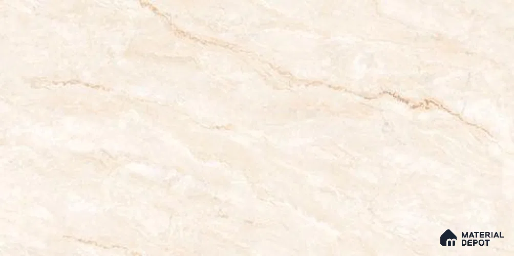Marble Endless Wall & Floor Tile TL 12308 Beige 4 ft x 2 ft Glossy Finish Vitrified Tile - 9 mm | 4 Random Designs | Suitable For Living Room, Bedroom, Dining