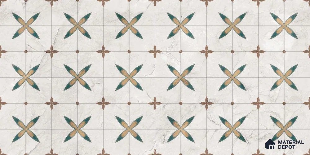 Patterned Wall Tile TL 12309 B Citroen Bolgheri Decor Endless 4 ft x 2 ft Royal Velvet Finish Vitrified Tile - 9 mm | 1 Random Design
