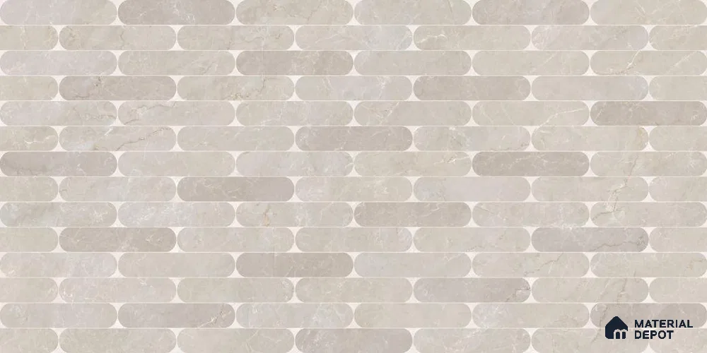 Patterned Wall Tile TL 12311 B Ivory Mist Decor 4 ft x 2 ft Royal Velvet Finish Vitrified Tile - 9 mm | 1 Random Design