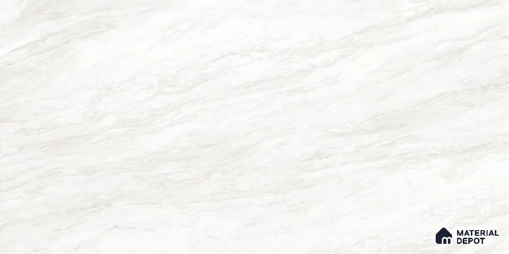 Marble Wall & Floor Tile TL 12315 White 4 ft x 2 ft Glossy Finish Vitrified Tile - 9 mm | 4 Random Designs | Suitable For Living Room, Bedroom, Dining