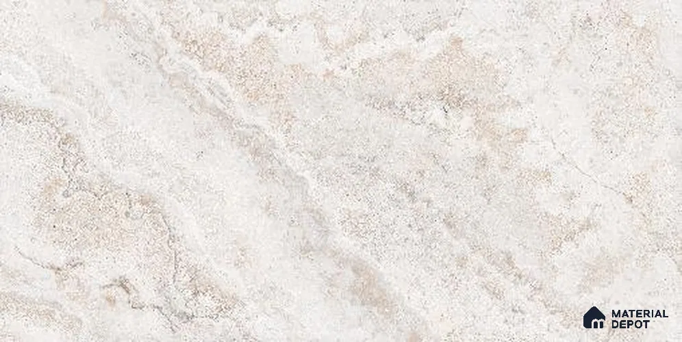 Marble Wall & Floor Tile TL 12316 Ivory 4 ft x 2 ft Glossy Finish Vitrified Tile - 9 mm | 5 Random Designs | Suitable For Living Room, Bedroom, Dining