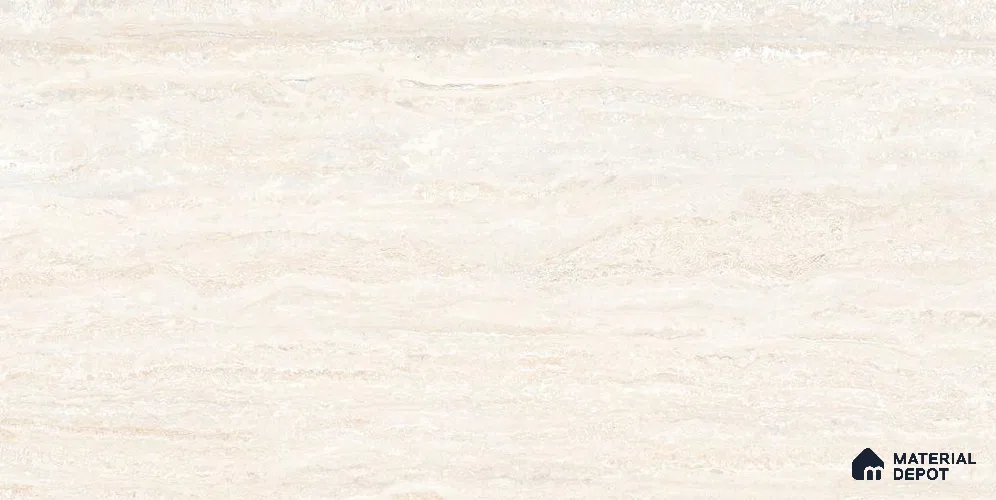 Travertine Floor & Wall Tile TL 12321 Tiburtinus Crema 4 ft x 2 ft Timestone Finish Vitrified Tile - 9 mm | 4 Random Design