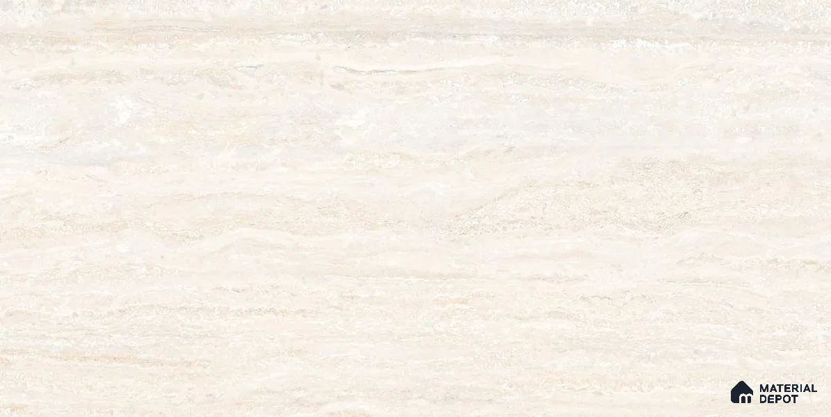 Travertine Floor & Wall Tile TL 12321 Tiburtinus Crema 4 ft x 2 ft Timestone Finish Vitrified Tile - 9 mm | 4 Random Design