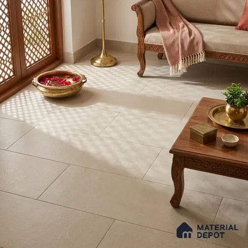 Cement Wall & Floor Tile TL 12334 G Jupiter Beige 4 ft x 2 ft Matte Finish Vitrified Tile - 9 mm | Suitable For Bathroom, Kitchen, Balcony