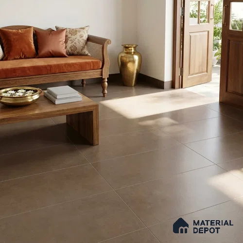 Cement Wall & Floor Tile TL 12334 I Jupiter Coffee 4 ft x 2 ft Matte Finish Vitrified Tile - 9 mm | Suitable For Bathroom, Kitchen, Balcony