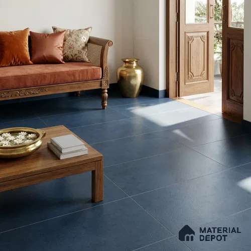 Cement Wall & Floor Tile TL 12334 K Jupiter Azuro 4 ft x 2 ft Matte Finish Vitrified Tile - 9 mm | Suitable For Bathroom, Kitchen, Balcony