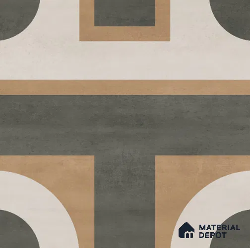 Geometric Floor Tile TL 12336 Qube Camel 16 inc x 16 inc Matte Finish Vitrified Tile - 12 mm