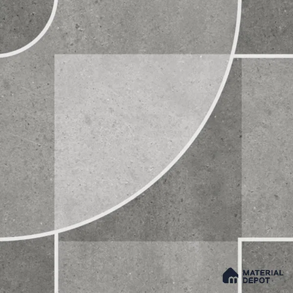 Geometric Floor Tile TL 12337 Portal Charcoal 16 inc x 16 inc Matte Finish Vitrified Tile - 12 mm